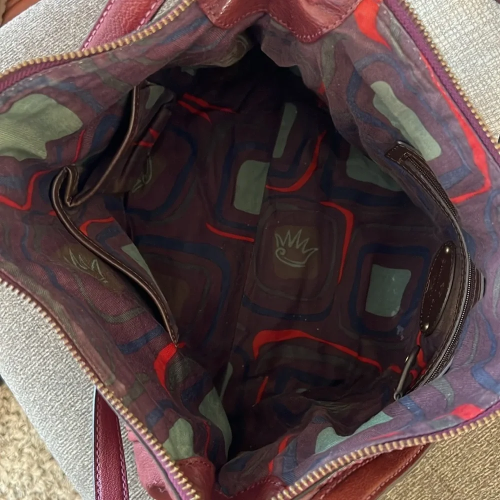 Gianni Bini Burgundy Leather Large Hobo‎ Shoulder Bag